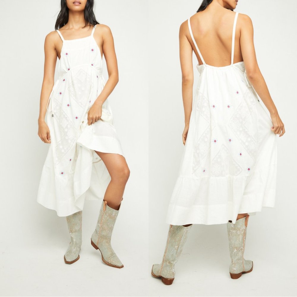 Ivory Dewdrop Midi Dress {Free People} - Picture 1 of 6